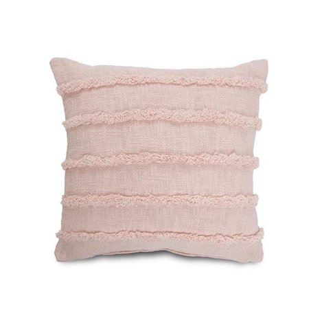 LR HOME LR Home PILLO07515PBUFFPL Pearl Blush Overtufted Solid Square Throw Pillow - 20 x 20 in. PILLO07515PBUFFPL